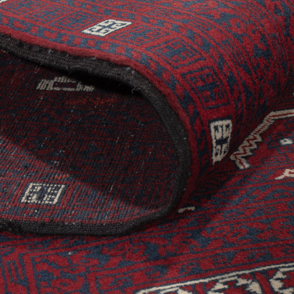 Afghan Teppich - 246 x 151 cm - dunkelrot