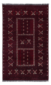 Afghan Teppich - 251 x 149 cm - dunkelrot
