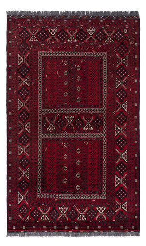 Afghan Teppich - 252 x 158 cm - dunkelrot