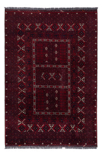 Afghan Teppich - 239 x 163 cm - dunkelrot