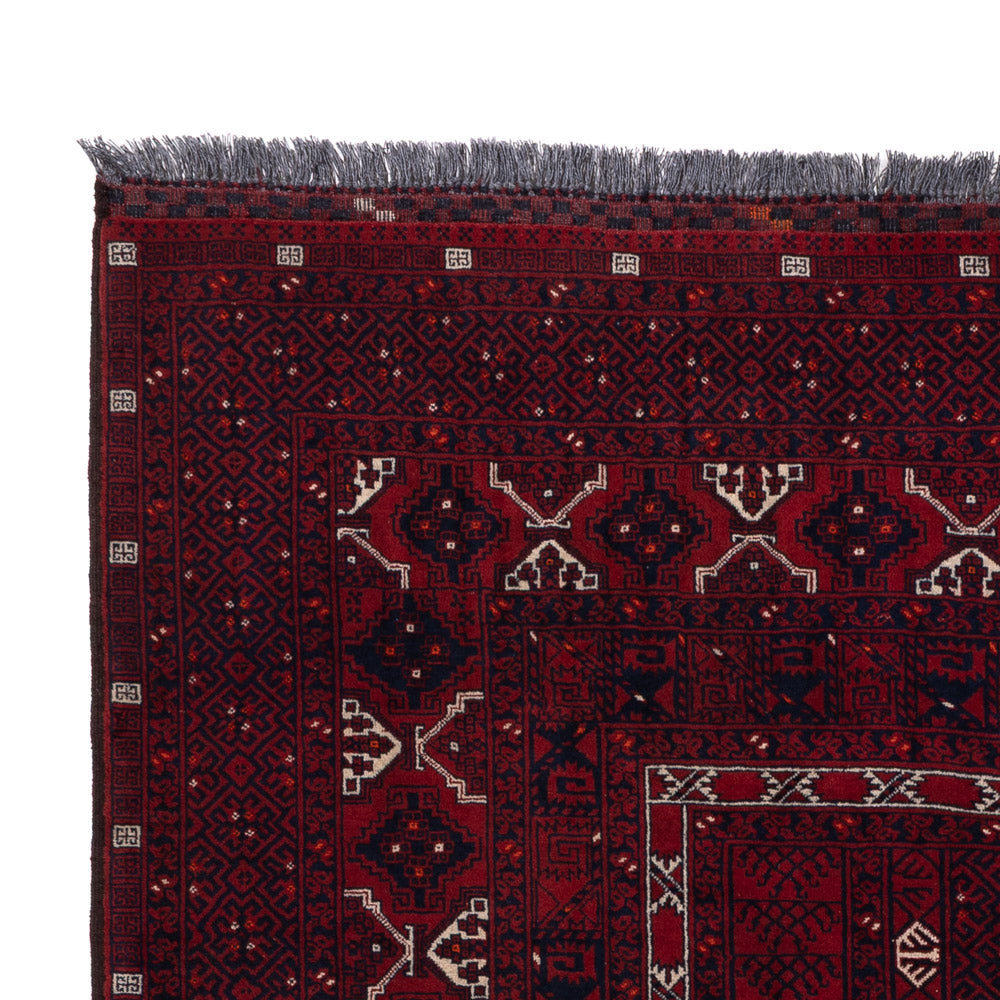 Afghan Teppich - 239 x 163 cm - dunkelrot