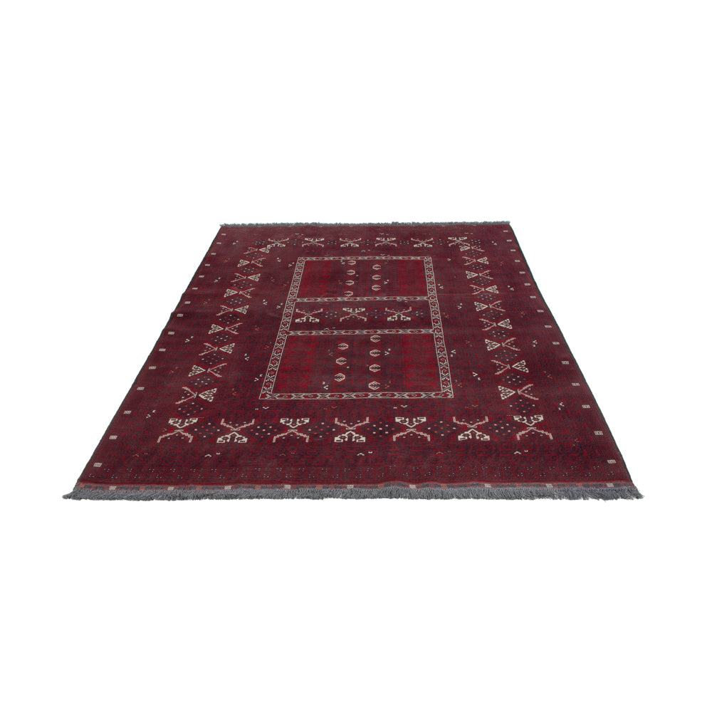 Afghan Teppich - 248 x 153 cm - dunkelrot