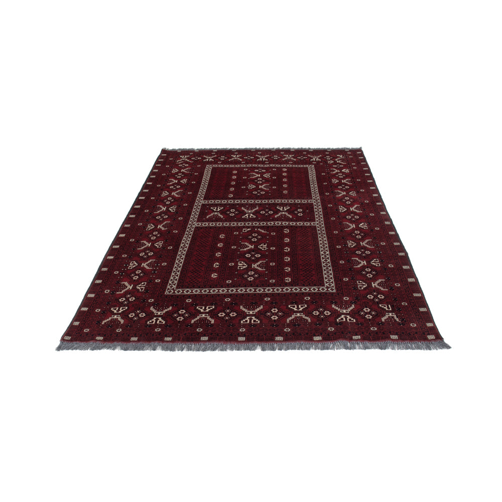 Afghan Teppich - 247 x 157 cm - dunkelrot