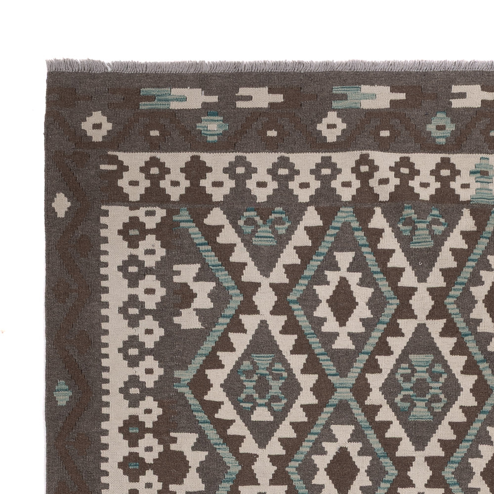 Kelim Teppich - Splash - 286 x 206 cm - dunkelgrau