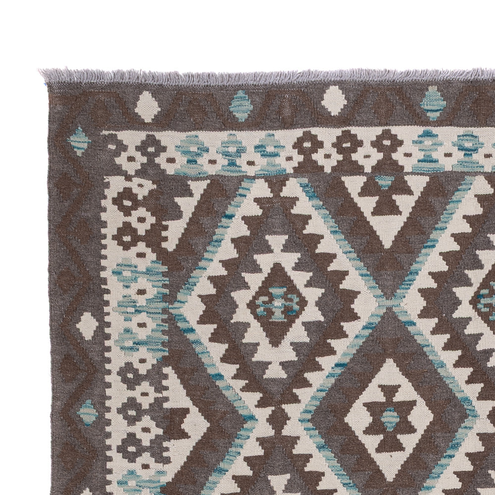 Kelim Teppich - Splash - 243 x 176 cm - dunkelgrau