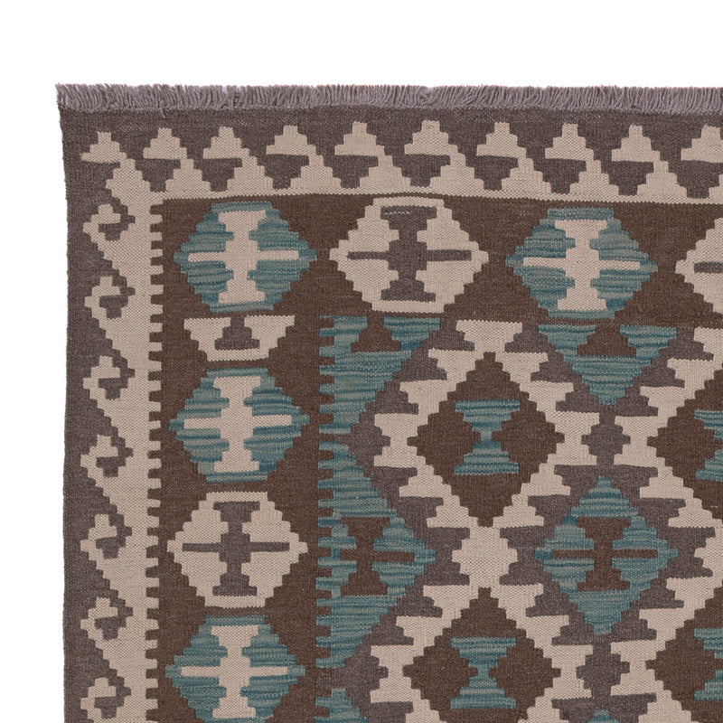 Kelim Teppich - Splash - 195 x 151 cm - dunkelgrün