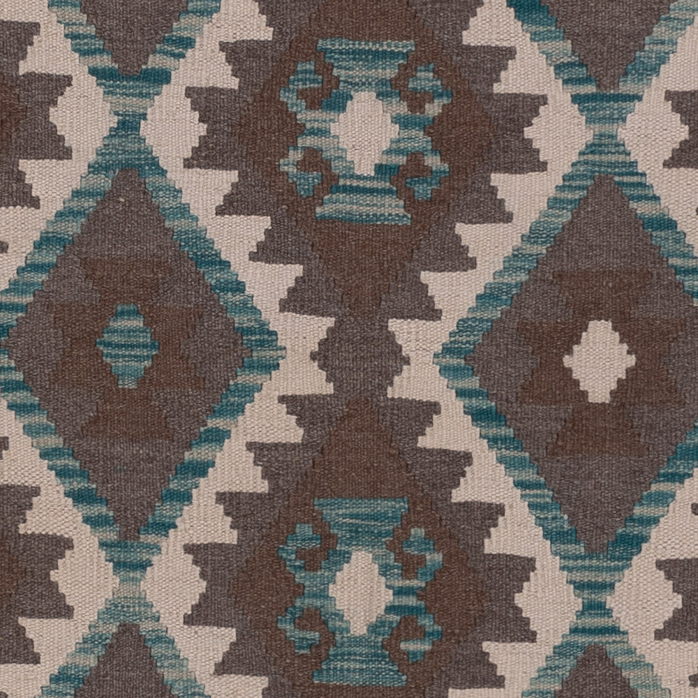 Kelim Teppich - Splash - 194 x 155 cm - dunkelgrün