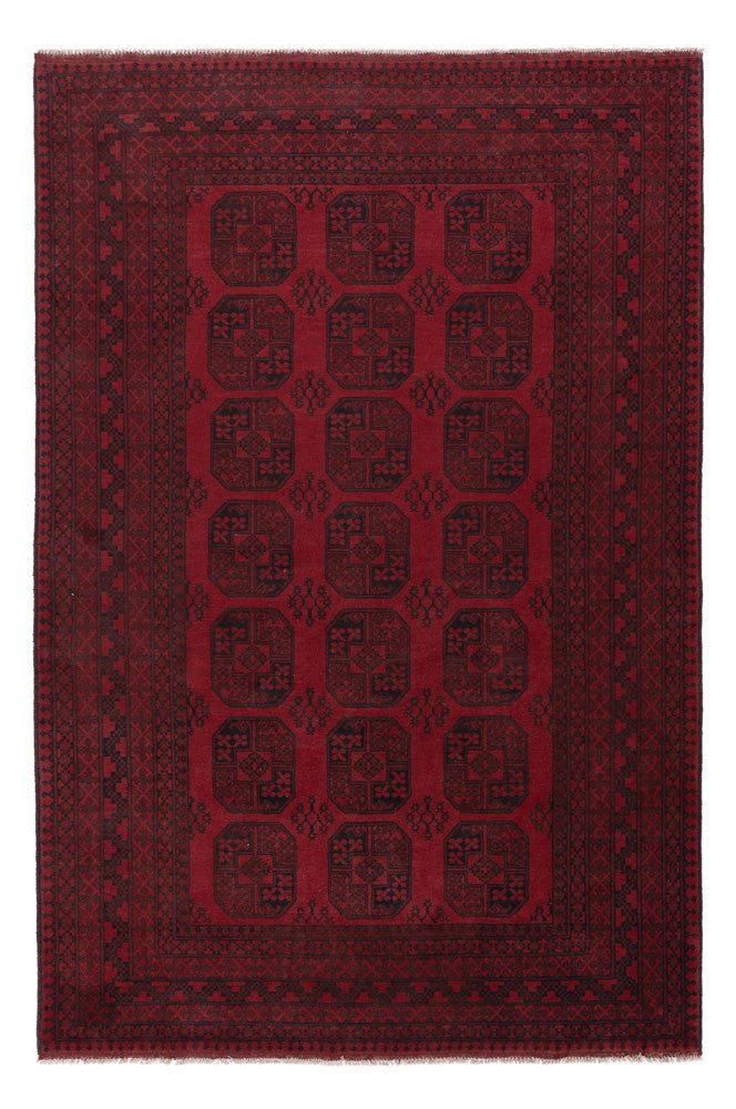 Afghan Teppich - Filpa - 293 x 197 cm - dunkelrot