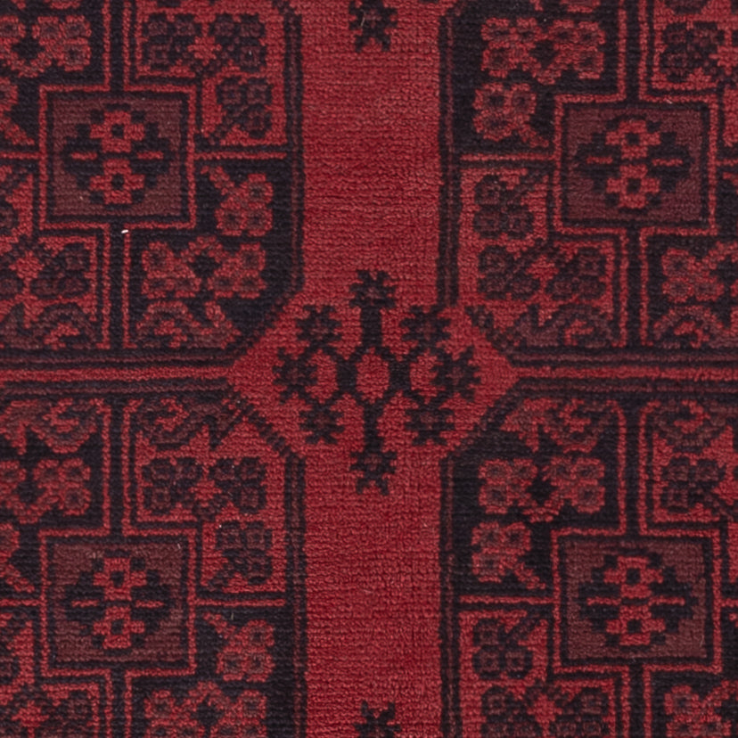 Afghan Teppich - Filpa - 198 x 142 cm - dunkelrot