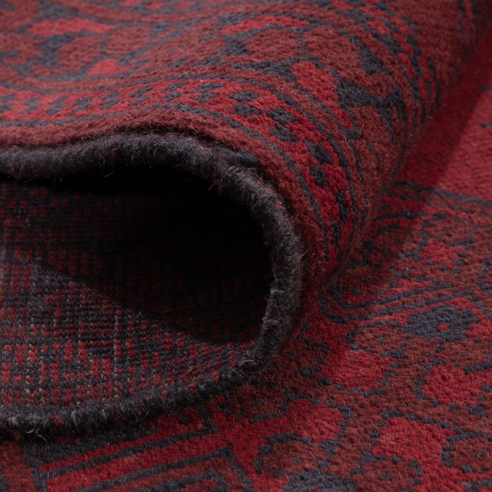 Afghan Teppich - Filpa - 193 x 150 cm - dunkelrot