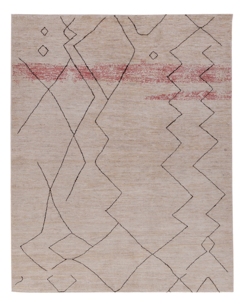 Dywan berberyjski - 211 x 165 cm - jasnoszary