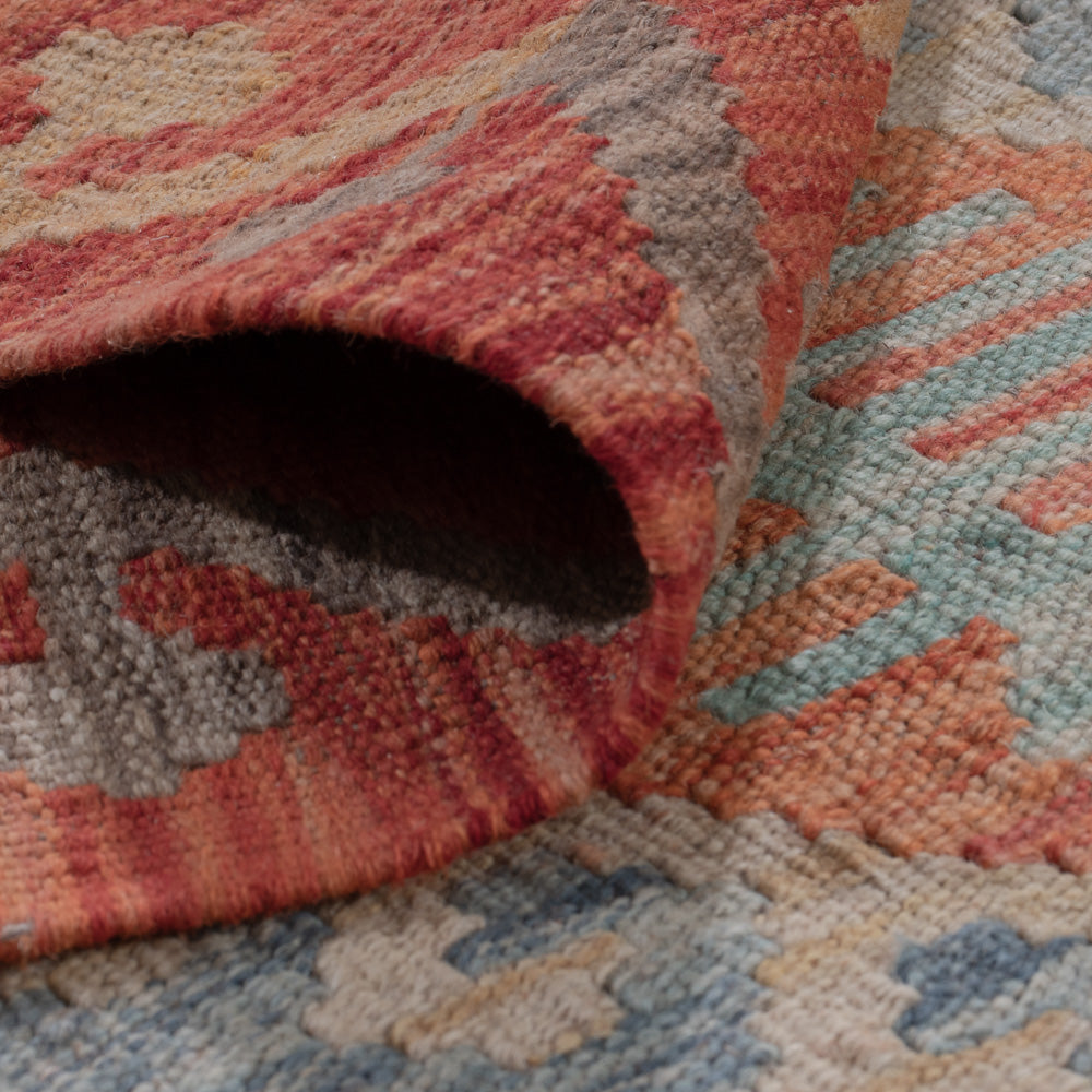 Läufer Kelim - Splash - 404 x 80 cm - mehrfarbig