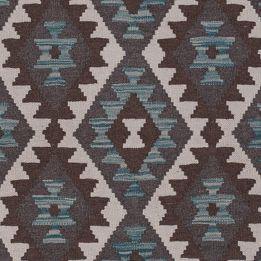 Läufer Kelim - Splash - 298 x 82 cm - dunkelgrün