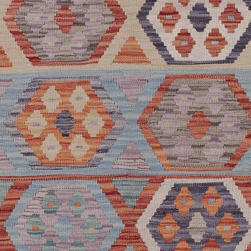 Läufer Kelim - Splash - 302 x 79 cm - mehrfarbig