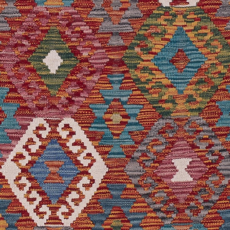 Läufer Kelim - Splash - 292 x 82 cm - mehrfarbig