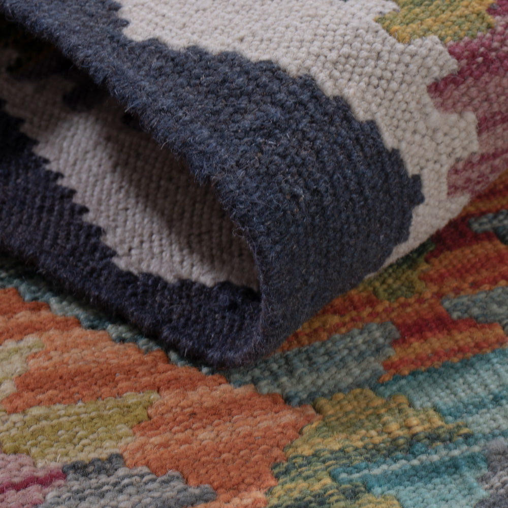 Läufer Kelim - Splash - 297 x 75 cm - mehrfarbig