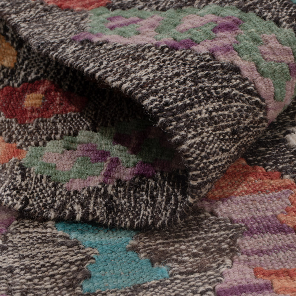 Läufer Kelim - Splash - 305 x 88 cm - mehrfarbig