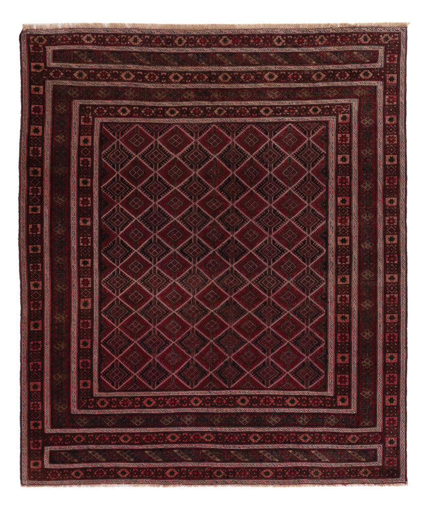 Kelim Teppich - Oriental - 184 x 155 cm - dunkelrot