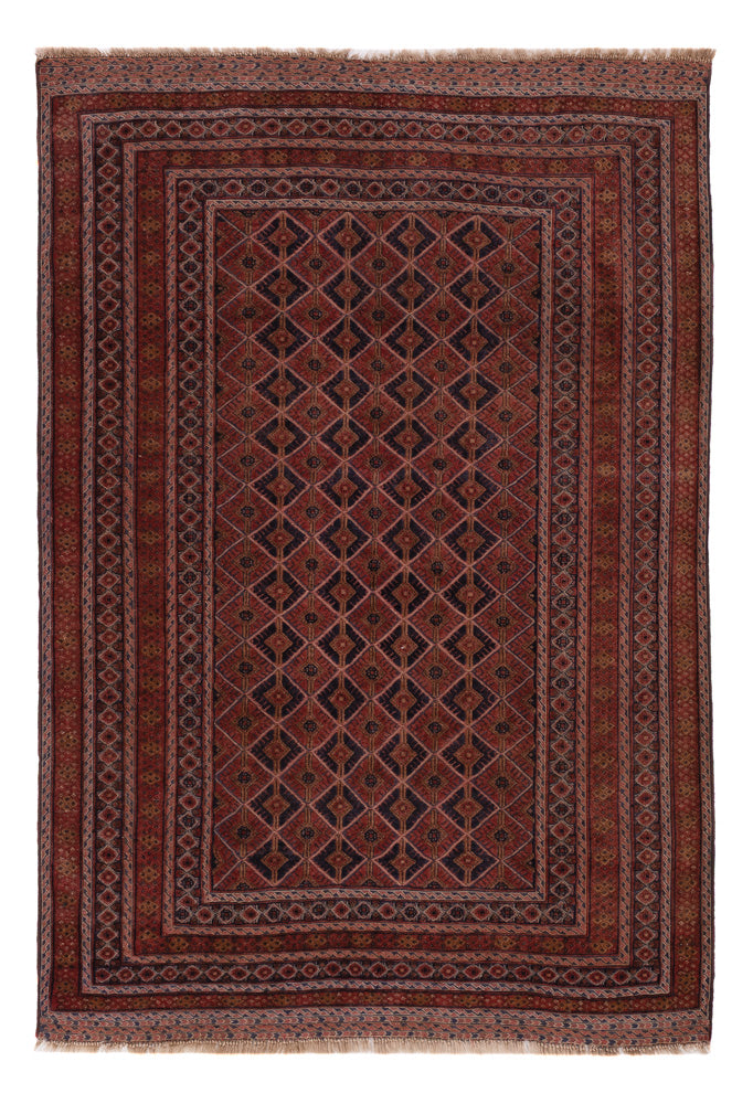 Kelim Teppich - Oriental - 207 x 140 cm - dunkelrot