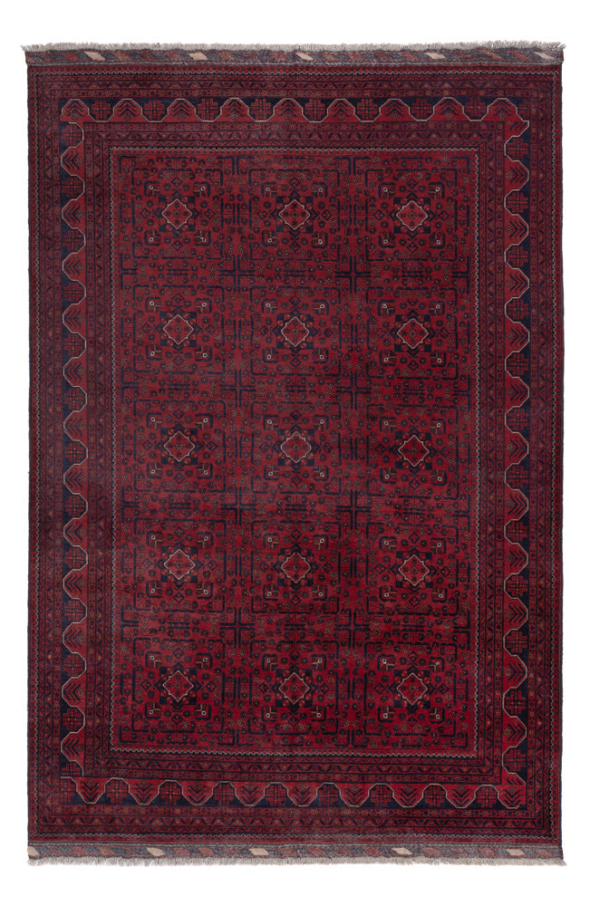 Afghan Teppich - Kunduz - 301 x 199 cm - dunkelrot