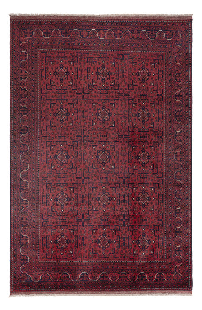 Afghan Teppich - Kunduz - 299 x 196 cm - dunkelrot