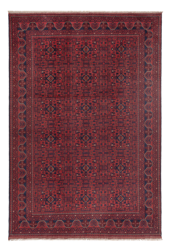 Afghan Teppich - Kunduz - 290 x 196 cm - dunkelrot