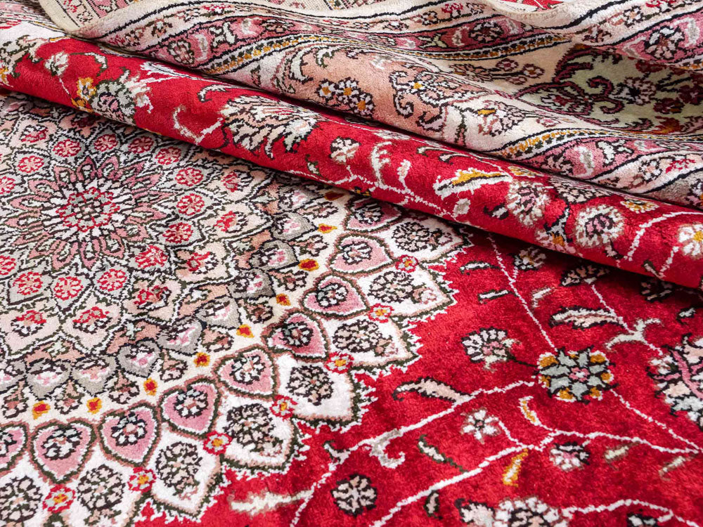 Dywan z jedwabiu - jedwab chiński - 278 x 183 cm - czerwony