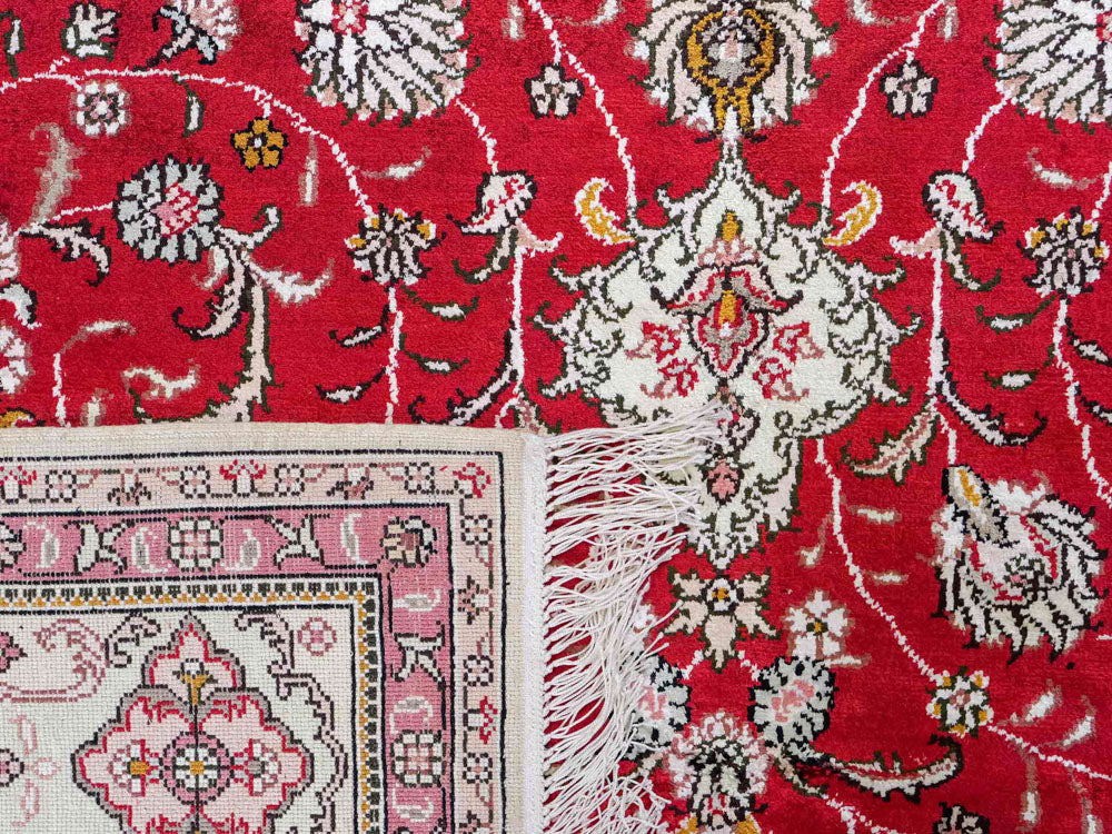 Dywan z jedwabiu - jedwab chiński - 278 x 183 cm - czerwony