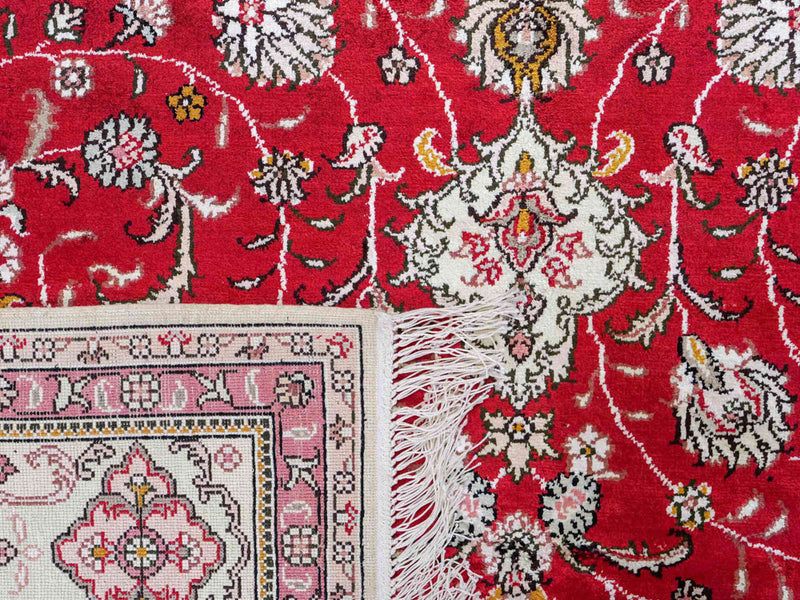 Dywan z jedwabiu - jedwab chiński - 278 x 183 cm - czerwony