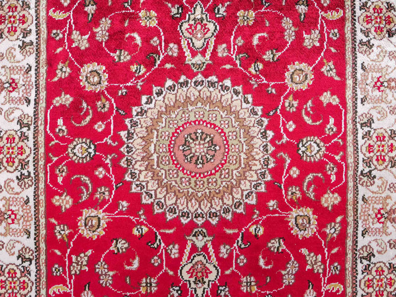 Dywan z jedwabiu - jedwab chiński - 120 x 76 cm - czerwony