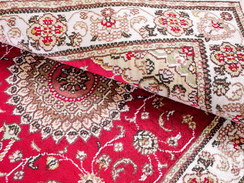 Dywan z jedwabiu - jedwab chiński - 120 x 76 cm - czerwony