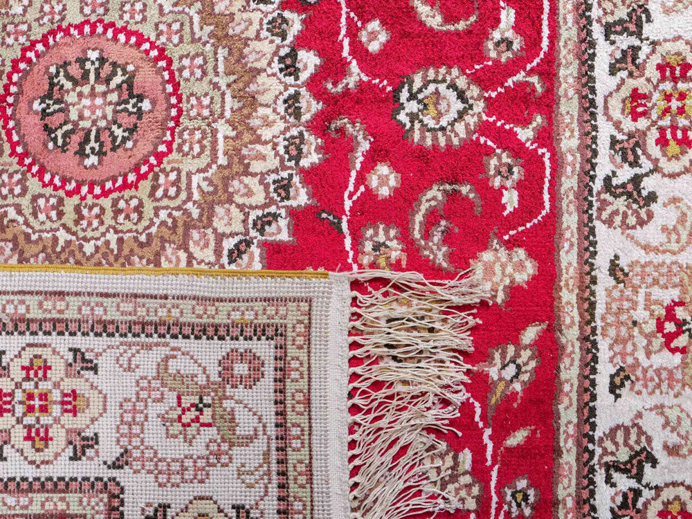 Dywan z jedwabiu - jedwab chiński - 120 x 76 cm - czerwony