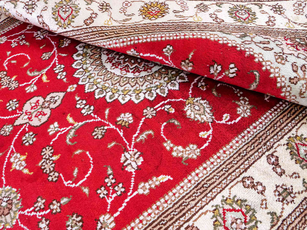 Dywan z jedwabiu - jedwab chiński - 122 x 76 cm - czerwony