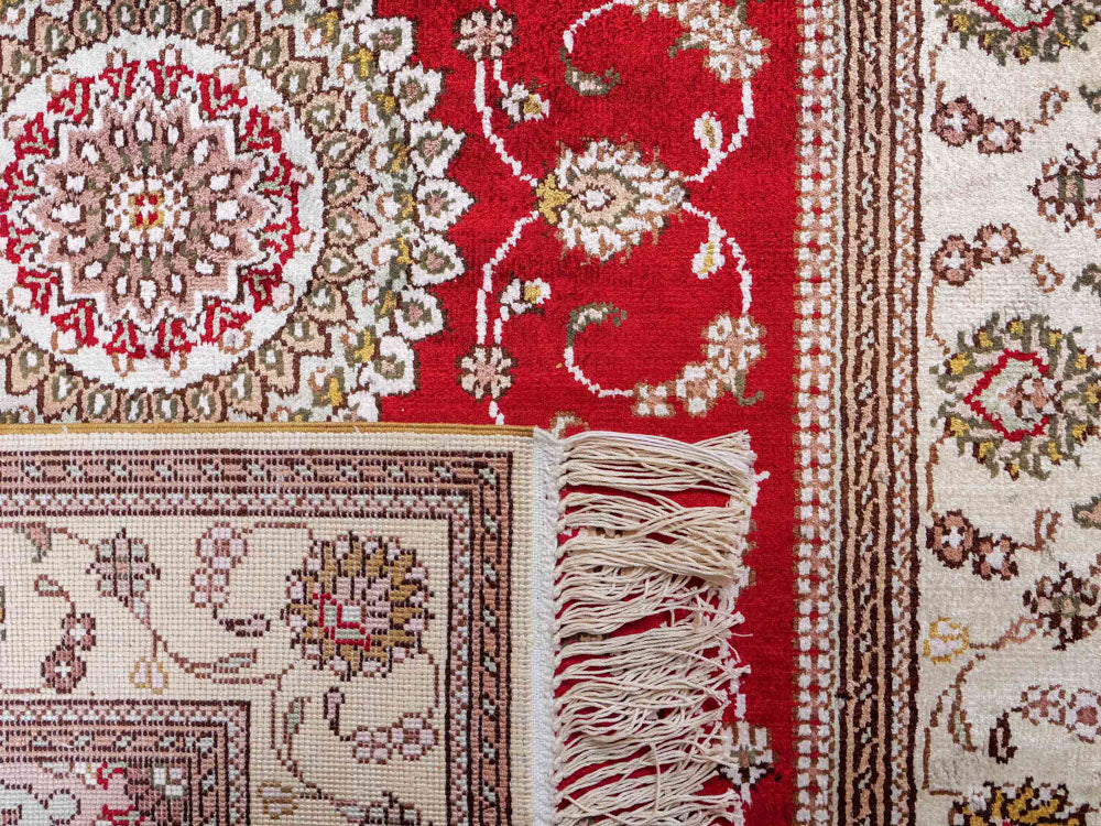 Dywan z jedwabiu - jedwab chiński - 122 x 76 cm - czerwony