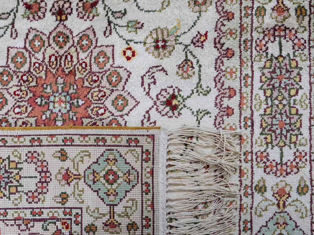 Seidenteppich - China Seide - 89 x 59 cm - beige