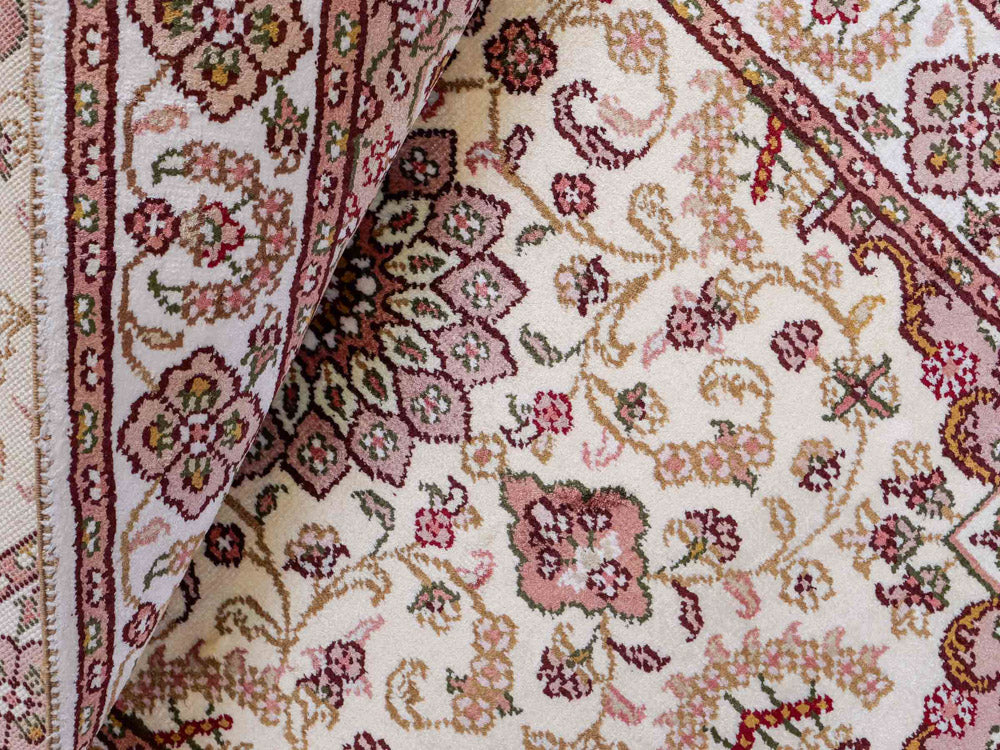 Seidenteppich - China Seide - 88 x 59 cm - hellbeige