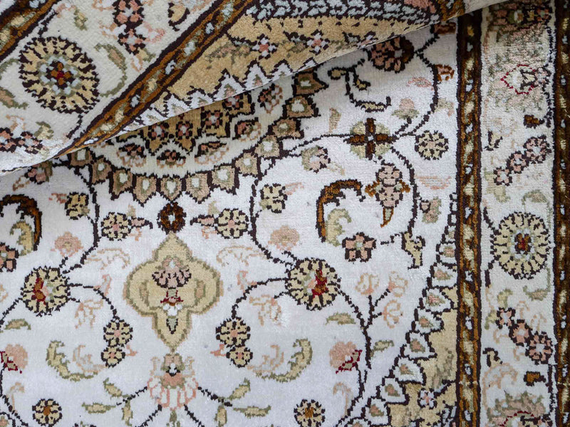 Seidenteppich - China Seide - 89 x 61 cm - creme