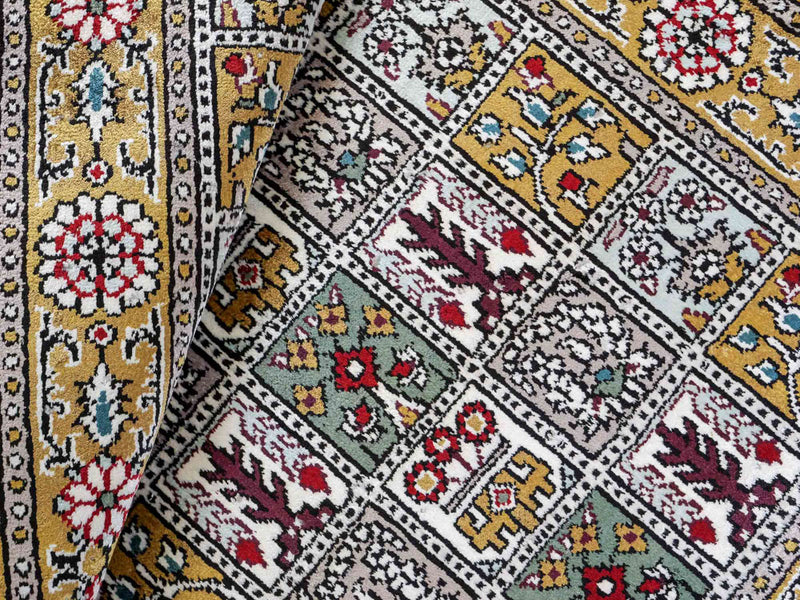 Dywan z jedwabiu - jedwab chiński - 92 x 63 cm - wielokolorowy