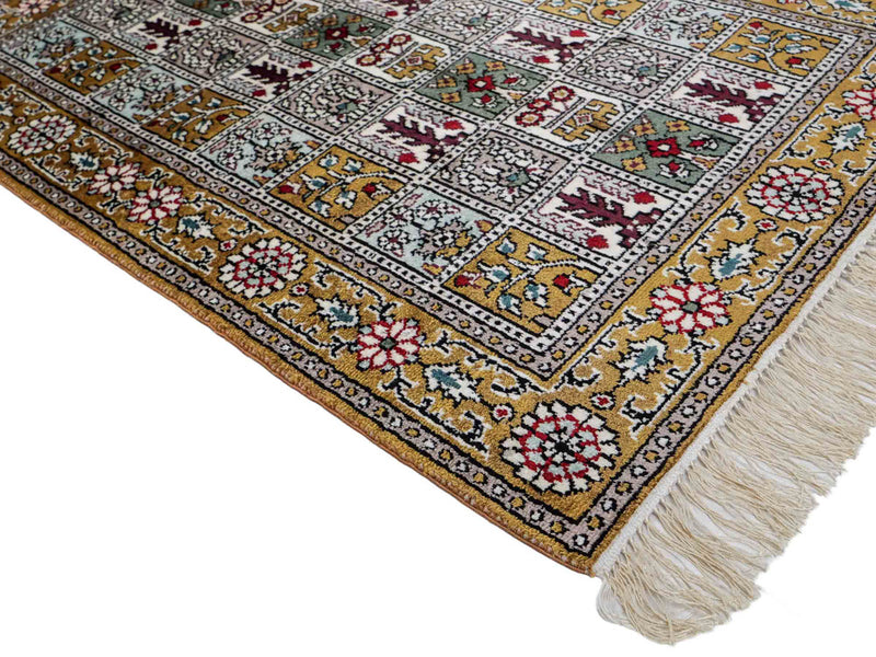 Dywan z jedwabiu - jedwab chiński - 92 x 63 cm - wielokolorowy