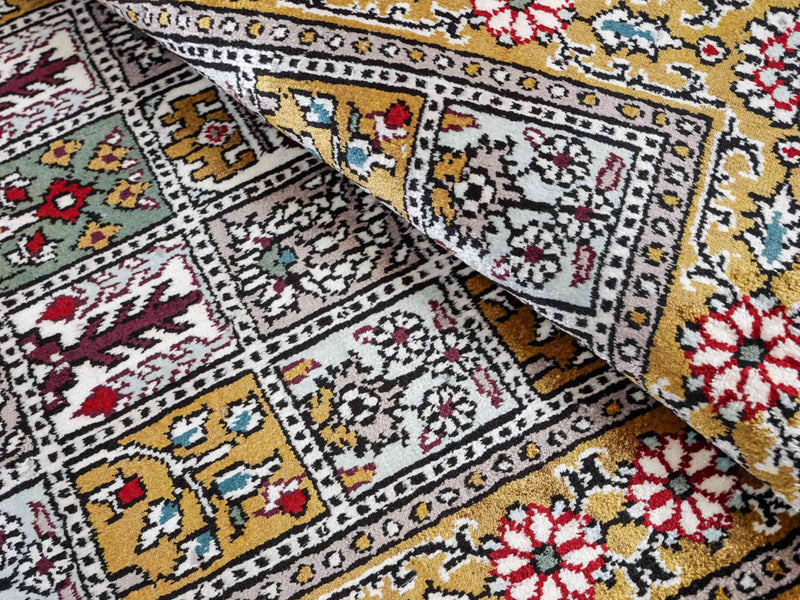 Dywan z jedwabiu - jedwab chiński - 92 x 63 cm - wielokolorowy