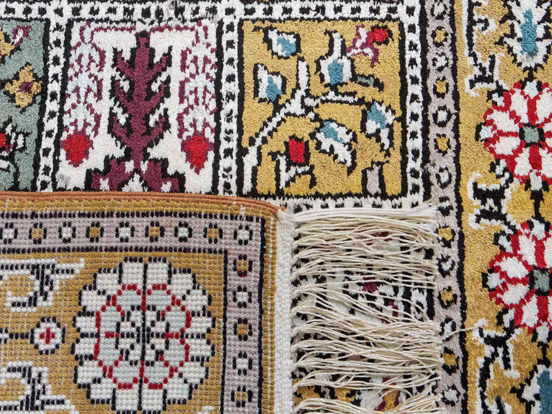 Dywan z jedwabiu - jedwab chiński - 92 x 63 cm - wielokolorowy