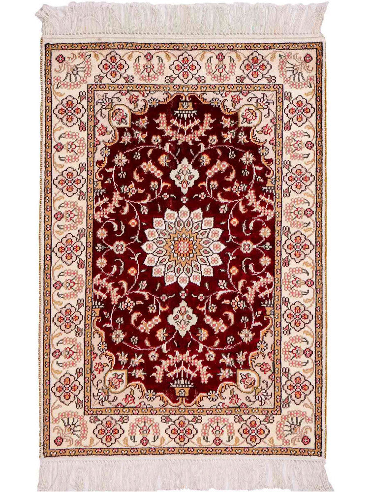 Dywan z jedwabiu - jedwab chiński - 90 x 63 cm - ciemnoniebieski