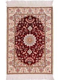 Dywan z jedwabiu - jedwab chiński - 90 x 63 cm - ciemnoniebieski