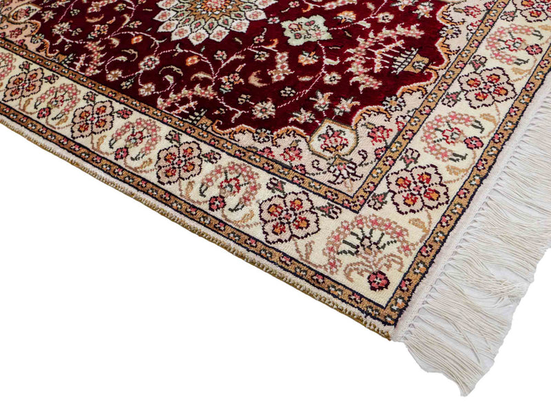 Dywan z jedwabiu - jedwab chiński - 90 x 63 cm - ciemnoniebieski