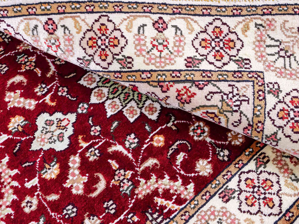 Dywan z jedwabiu - jedwab chiński - 90 x 63 cm - ciemnoniebieski