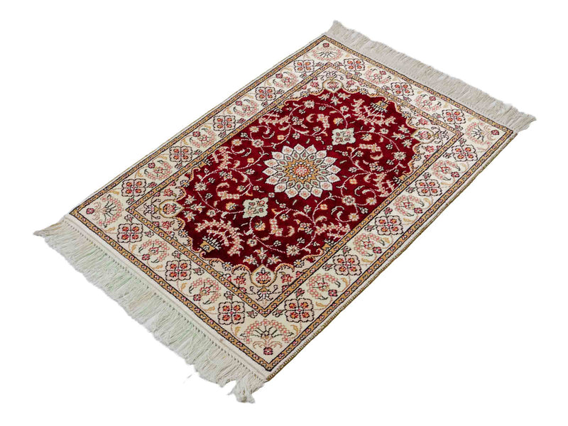 Dywan z jedwabiu - jedwab chiński - 90 x 63 cm - ciemnoniebieski