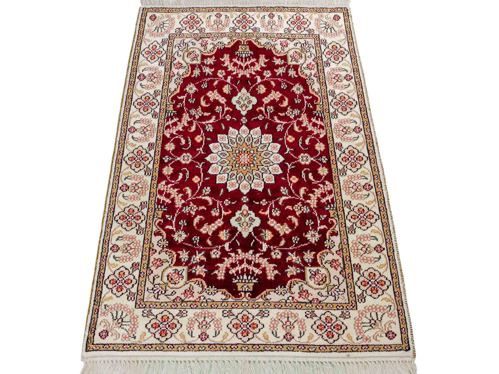 Dywan z jedwabiu - jedwab chiński - 90 x 63 cm - ciemnoniebieski