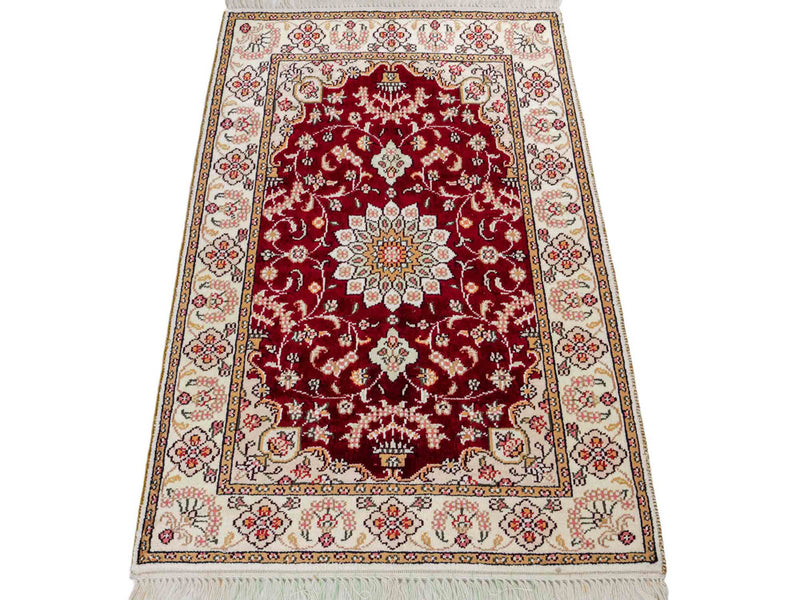 Dywan z jedwabiu - jedwab chiński - 90 x 63 cm - ciemnoniebieski