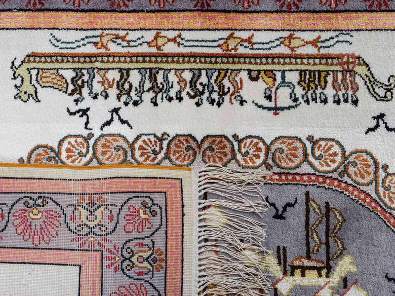 Chiński jedwab Dywan 123x91cm - Dywan orientalny