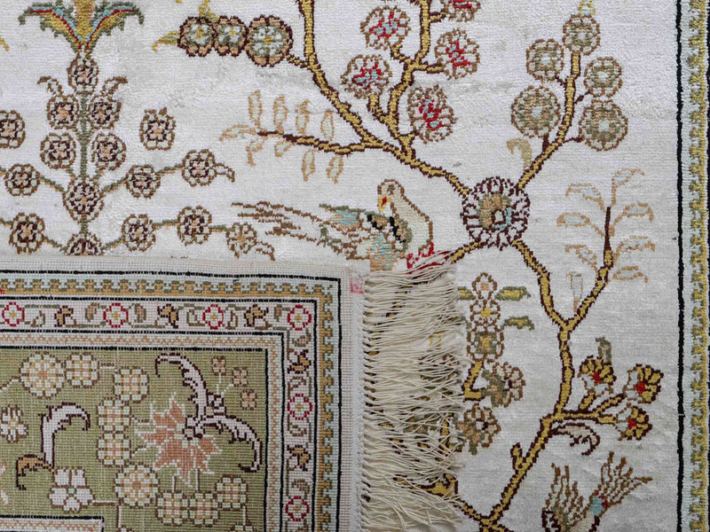 Dywan z jedwabiu - jedwab chiński - 183 x 124 cm - beżowy